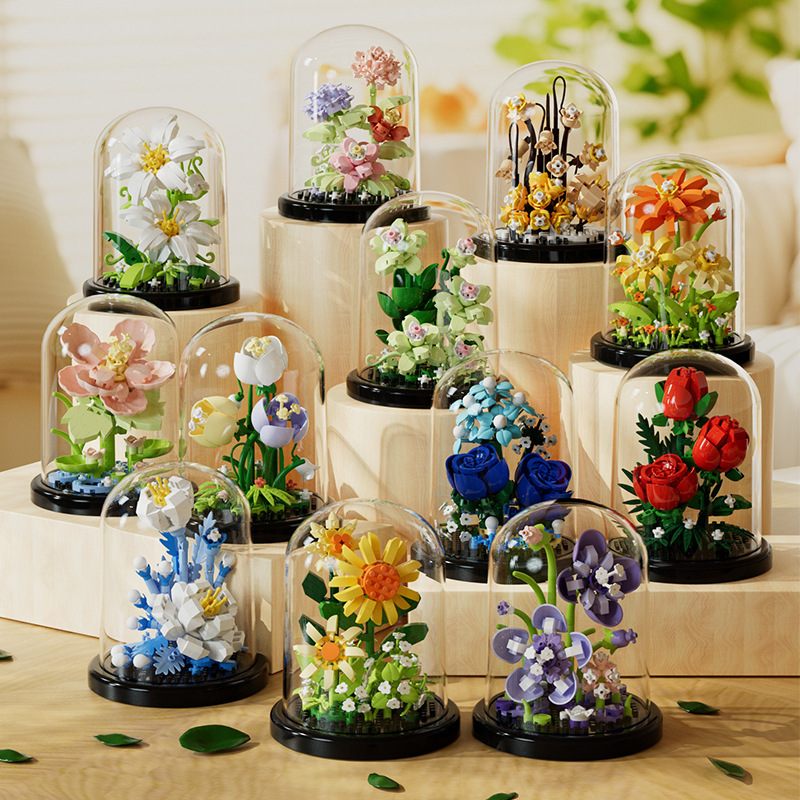 Bonsai Garden Lego - مجموعة مكعبات بناء على شكل باقة