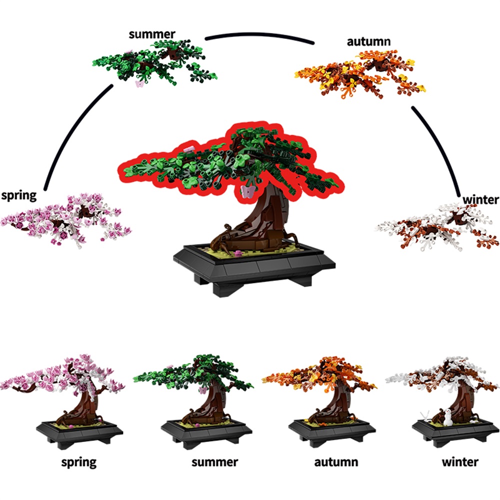MOC أربعة مواسم شجرة بونساي ال - مراجعة Bonsai Garden Lego وسعره